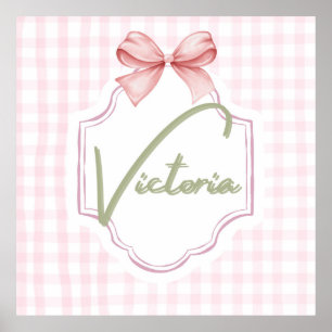 Personalisiert Victoria Baby Girl Kinderzimmer Bow Poster