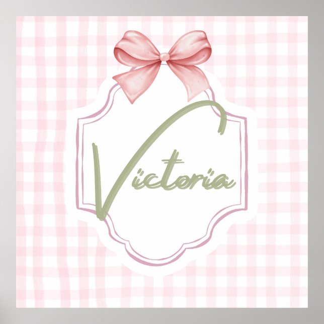 Personalisiert Victoria Baby Girl Kinderzimmer Bow Poster (Vorne)