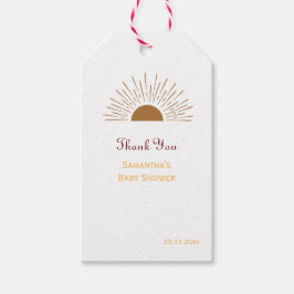 Personalisiert Vielen Dank Baby Dusche Retro Sonne Geschenkanhänger