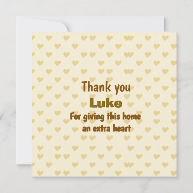 Personalisiert Vielen Dank für Ihr Herz Karte (Vorderseite)