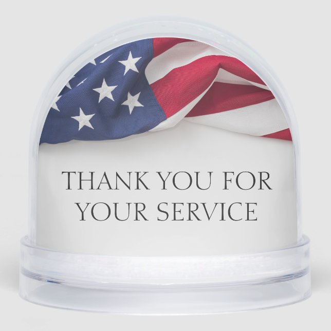 Personalisiert vielen Dank für Ihr Service-US-Flag Schneekugeln (Vorderseite)
