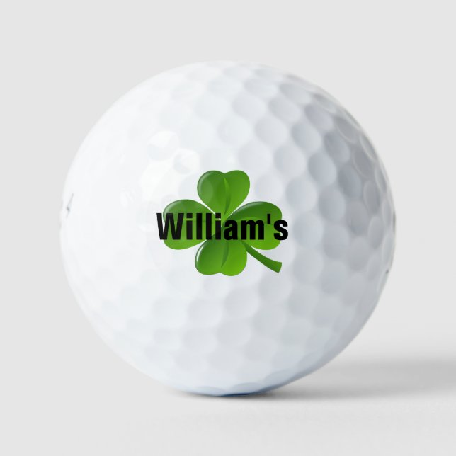 Personalisiert Vierblättriges Kleeblatt Lucky Golf Golfball (Vorderseite)