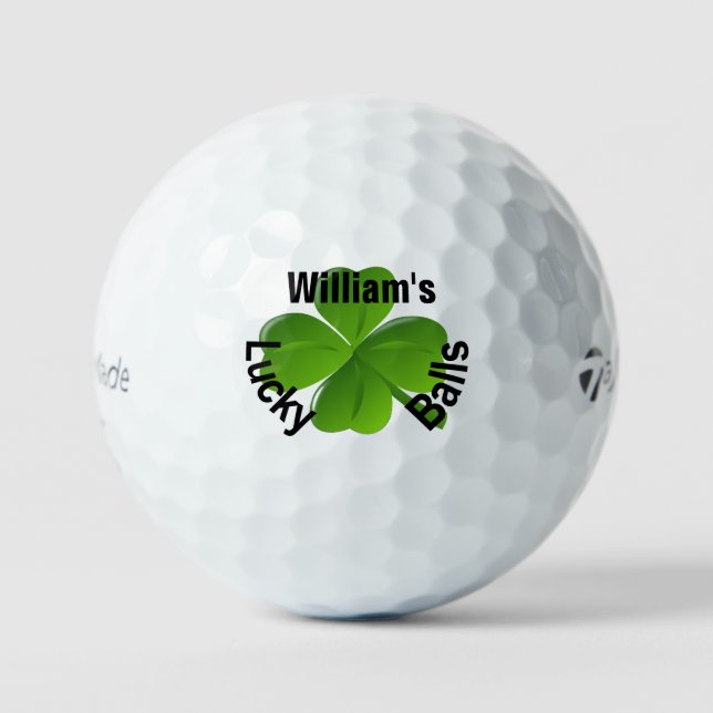 Personalisiert Vierblättriges Kleeblatt Lucky Golf Golfball (Vorderseite)