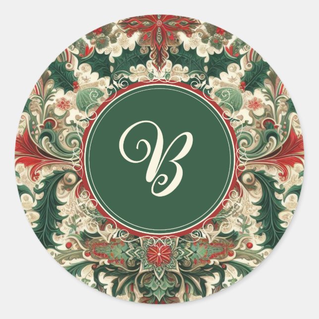 Personalisiert Viktorianisch/klassisch/Vintage Wei Runder Aufkleber (Vorderseite)