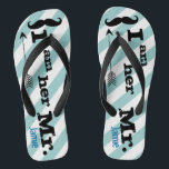 Personalisiert Vintag bin ich ihr Mr. Stripes Flip Flops<br><div class="desc">Personalisiert Vintag bin ich Ihr Mr. Stripes Muster - Foto Props! Honeymoon Beach Atoll</div>