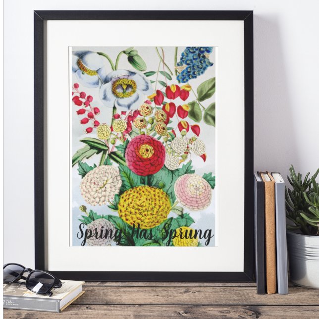 Personalisiert Vintag Chrysanthemum Poppy Lilac Poster (Downloadable Print)