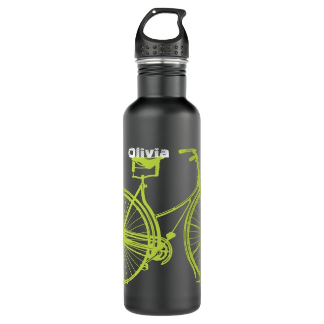 Personalisiert Vintag Modernes Fahrrad Edelstahlflasche (Vorderseite)