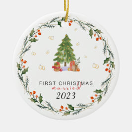 Personalisiert Vintag Unsere ersten Weihnachten Ve Keramik Ornament