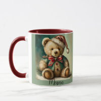 Personalisiert Vintage Christmas Teddy Bär