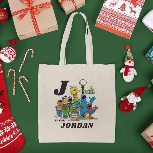 Personalisiert Vintage Sesamstraße Pals Tragetasche (Tote bag on table)