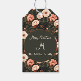 Personalisiert Vintage Weihnachten Floralpeony Pin Geschenkanhänger