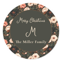 Personalisiert Vintage Weihnachten Floralpeony Pin