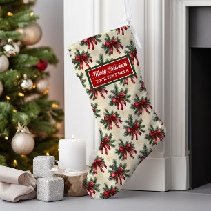 Personalisiert Vintage Weihnachten Strumpf Wasserf Großer Weihnachtsstrumpf