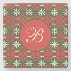 Personalisiert Vintage Weihnachten/Winter gemuster Steinuntersetzer