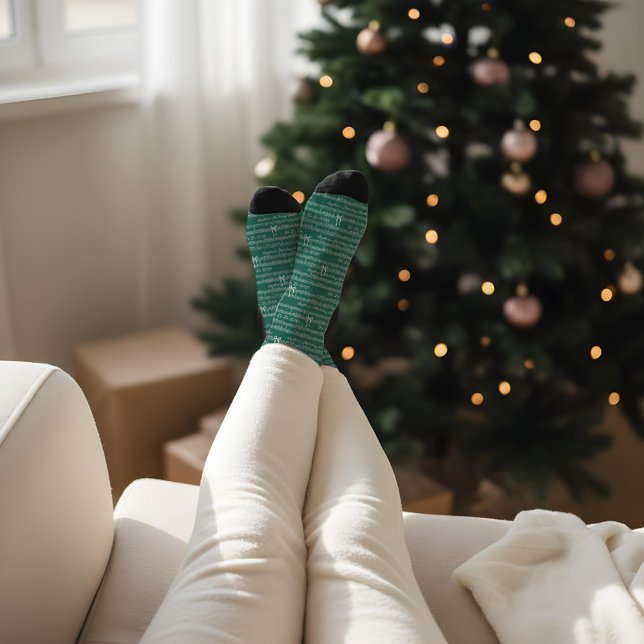 Personalisiert Vintage Weihnachtslied Musiknote Socken (Von Creator hochgeladen)