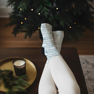 Personalisiert Vintage Weihnachtslied Musiknote Socken