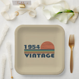 Personalisiert Vintagen 70. Geburtstag Pappteller