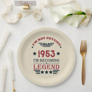 Personalisiert Vintagen 70. Geburtstag Pappteller