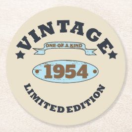 Personalisiert Vintagen 70. Geburtstag Runder Pappuntersetzer