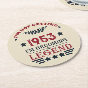 Personalisiert Vintagen 70. Geburtstag Runder Pappuntersetzer