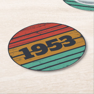 Personalisiert Vintagen 70. Geburtstag Runder Pappuntersetzer