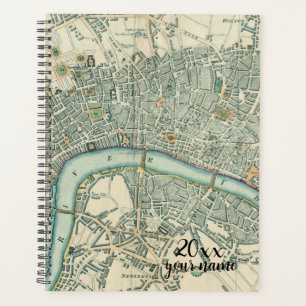 Personalisiert Vintager Londoner Kartenplaner Planer