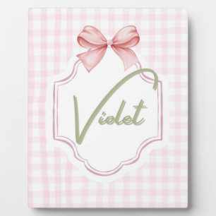 Personalisiert Violet Baby Girl Kinderzimmer Bow&G Fotoplatte