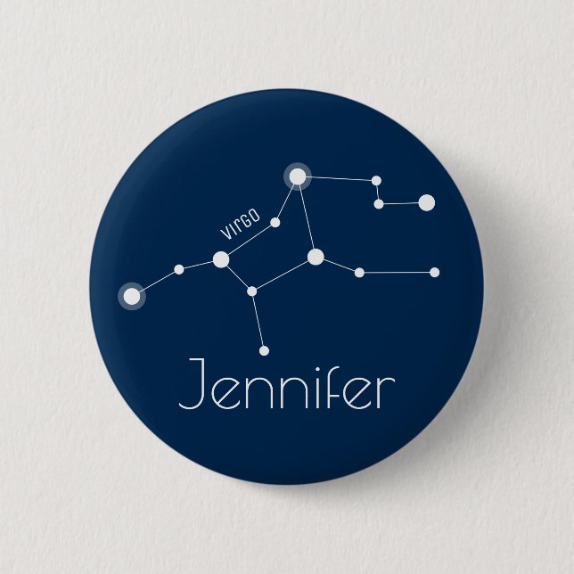Personalisiert Virgo Zodiac Constellation Button (Vorderseite)