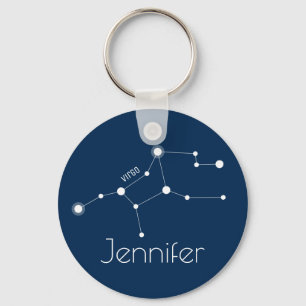 Personalisiert Virgo Zodiac Constellation Schlüsselanhänger