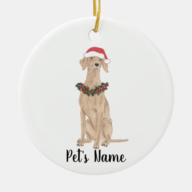 Personalisiert Vizsla Keramik Ornament (Vorne)