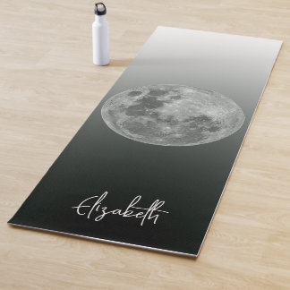 Personalisiert Vollmond Schwarz & Weiß Ombre Yogamatte