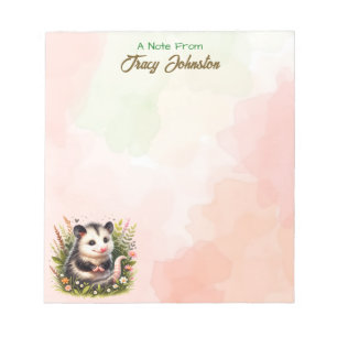 Personalisiert vom Desk des Aquarells Possum Notizblock
