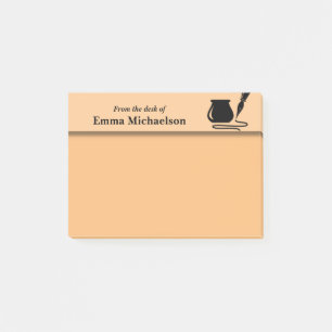 Personalisiert vom Schreibtisch, orange Post-it Klebezettel