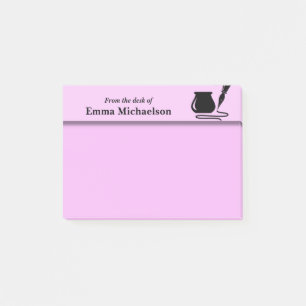 Personalisiert vom Schreibtisch, rosa Post-it Klebezettel