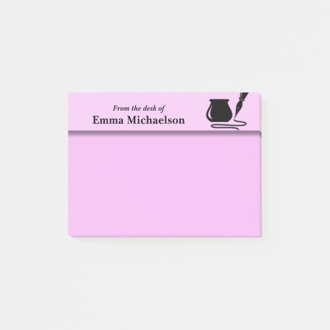 Personalisiert vom Schreibtisch, rosa Post-it Klebezettel (Vorderseite)