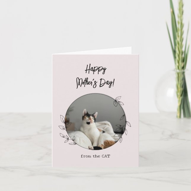 Personalisiert von der Cat Happy Mother Day Rose Karte (Vorderseite)
