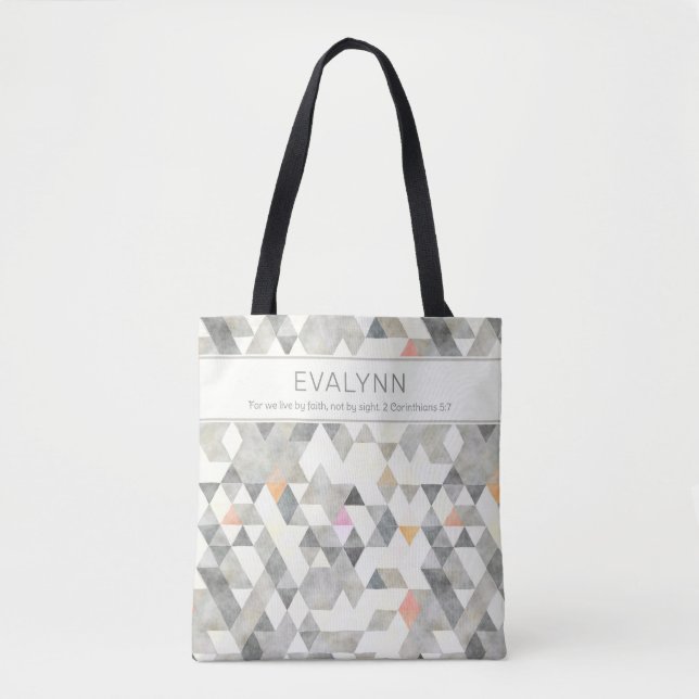 Personalisiert von Faith Gray Triangle Pattern (Vorderseite)