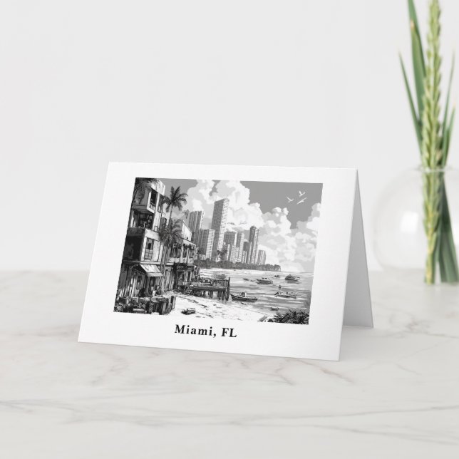 Personalisiert von Miami FL Reise Feiertagskarte (Vorderseite)