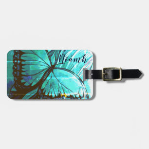 Personalisiert von Name Beautiful Butterfly Gepäckanhänger