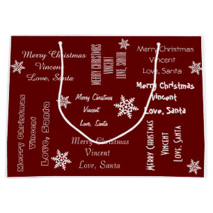 Personalisiert von Weihnachten Große Geschenktüte