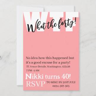 Personalisiert Was der vierzigste Geburtstag Einladung