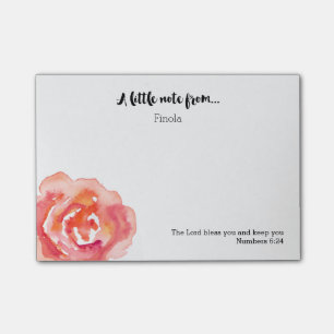 Personalisiert Wasserfarbene Rose Scripture Post Post-it Klebezettel