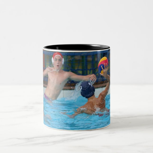 Personalisiert Water Polo Sport Foto Zweifarbige Tasse (Mittel)