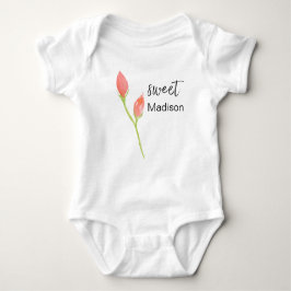 PERSONALISIERT WATERCOLOR ROSE BABY STRAMPLER