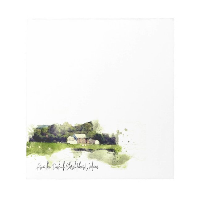 Personalisiert Watercolor, Schottischer Bauernhof Notizblock (Vorderseite)