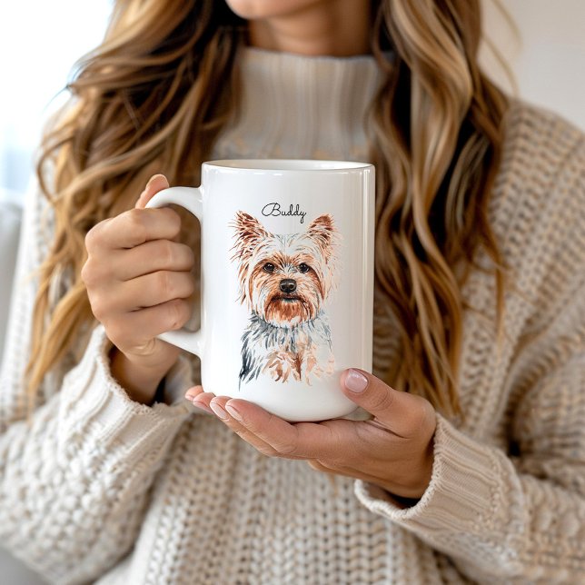 Personalisiert Watercolor Yorkie Kaffeetasse (Von Creator hochgeladen)