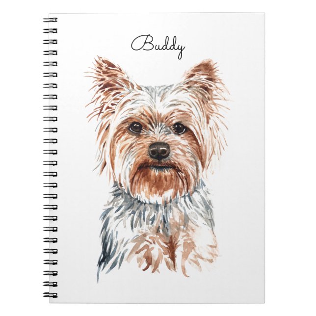 Personalisiert Watercolor Yorkie Notizblock (Vorderseite)