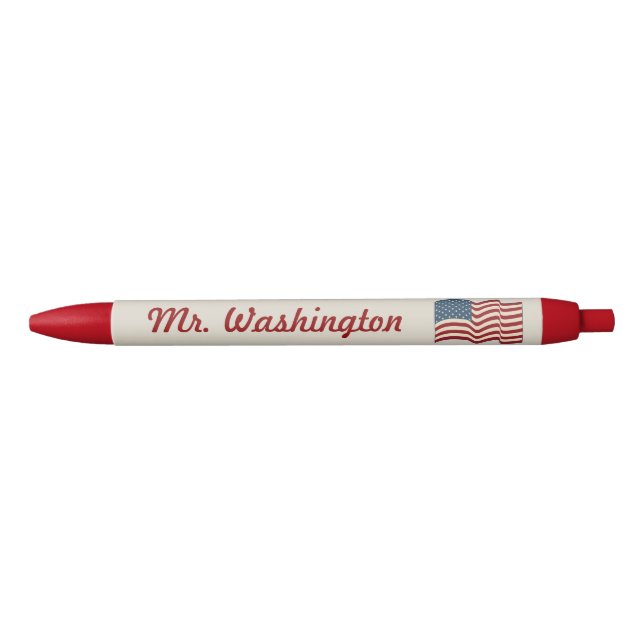 Personalisiert Waving American Flag Pen Kugelschreiber (Vorderseite)