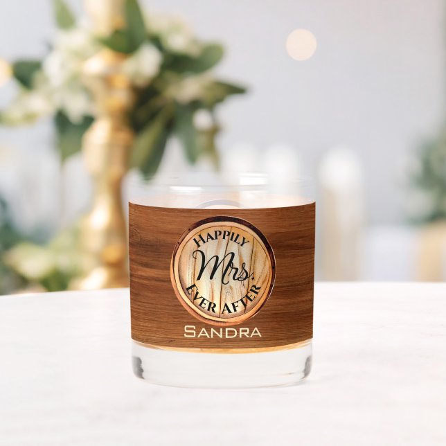 Personalisiert Wedding Brides MRS Wood Tone Whiskyglas (Insitu (Hochzeit))