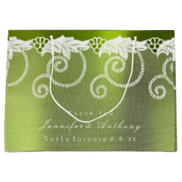 Personalisiert Wedding Greenly White Royal Lace Große Geschenktüte